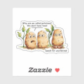 Schattige Aardappeltenen Grappig Aardappelwoordje Sticker (Vel)
