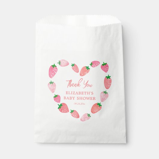 Schattige aardbei Baby shower dank u Bedankzakje (Voorkant)