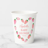 Schattige aardbei Baby shower Papieren Bekers (Achterkant)
