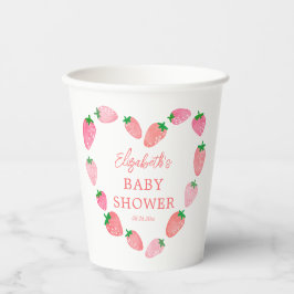 Schattige aardbei Baby shower Papieren Bekers