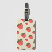 Schattige aardbei bagagelabel (Voorkant (verticaal))