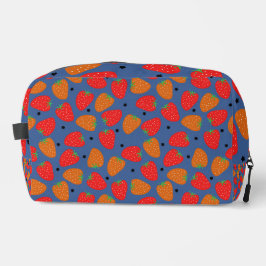 Schattige Aardbei Bloemig Rood Oranje Blauw Toilettasje