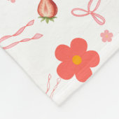 Schattige Aardbei Fleece Deken (Hoek)