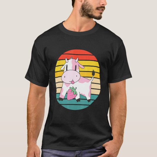 Schattige Aardbei Koe T-shirt (Voorkant)