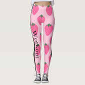 Schattige aardbei l Roze en groen l Fun design Leggings (Voorkant)