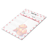 Schattige aardbei trakteert recept notitieblok (Schuin)