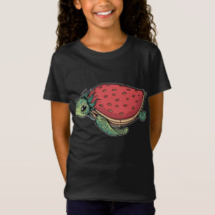 Schattige Aardbei Zee Schildpad Schattige Oceaan D T-shirt