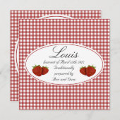 Schattige Aardbeien Baby shower Uitnodiging (Voorkant / Achterkant)