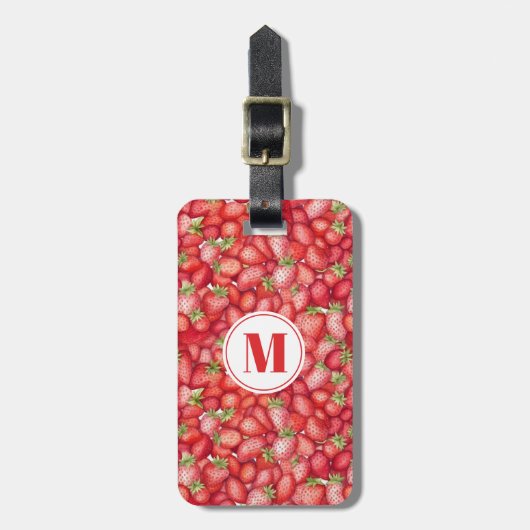 Schattige aardbeien Bagagelabel (Voorkant verticaal)