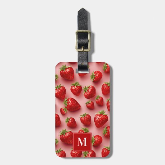 Schattige aardbeien Bagagelabel (Voorkant verticaal)