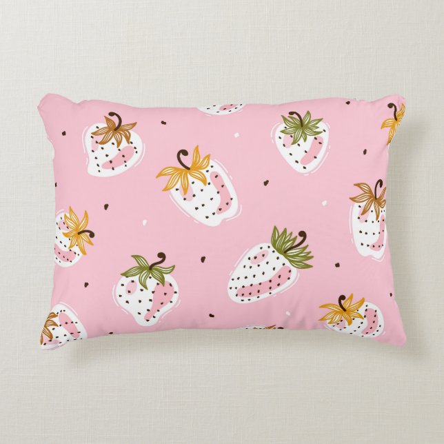 Schattige Aardbeien  Fruit Behang Accent Kussen (Voorkant)