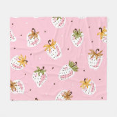 Schattige Aardbeien  Fruit Behang Fleece Deken (Voorkant (Horizontaal))