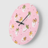 Schattige Aardbeien  Fruit Behang Grote Klok (Hoek)
