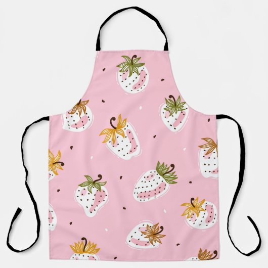 Schattige Aardbeien Fruit Behang Schort (Voorkant)