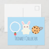 Schattige aardbeien Ketting, konijn en ring Briefkaart (Voorkant / Achterkant)