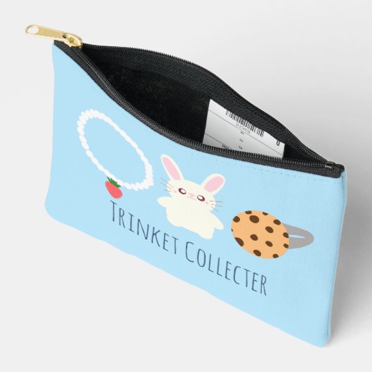 Schattige aardbeien Ketting, konijn en ring Etui (Open)