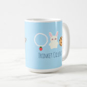 Schattige aardbeien Ketting, konijn en ring Koffiemok (Voorkant rechts)