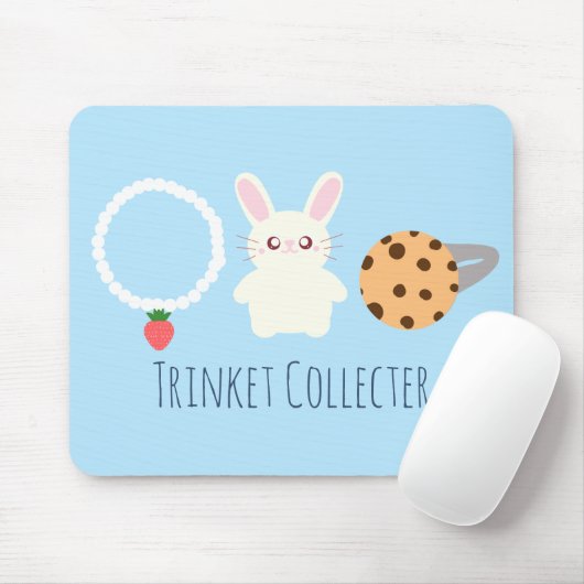 Schattige aardbeien Ketting, konijn en ring Muismat (Met muis)