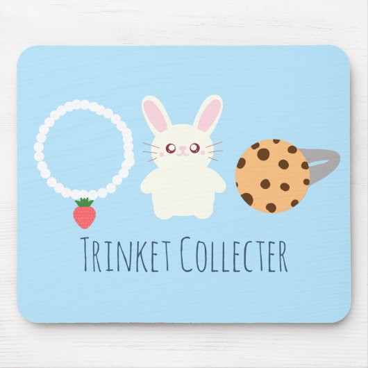 Schattige aardbeien Ketting, konijn en ring Muismat (Voorkant)