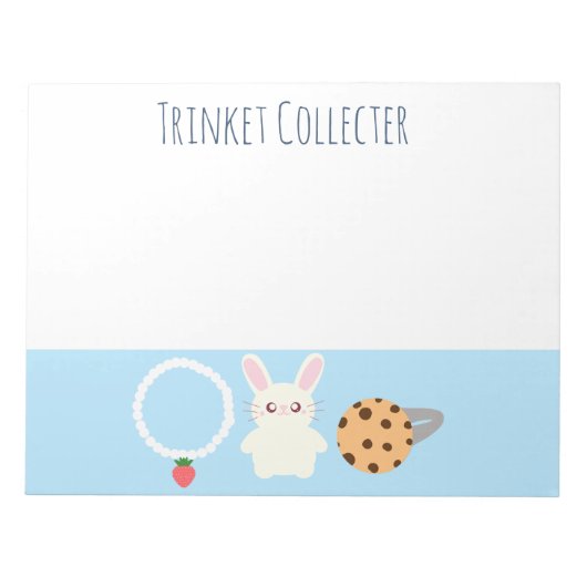 Schattige aardbeien Ketting, konijn en ring Notitieblok (Voorkant)