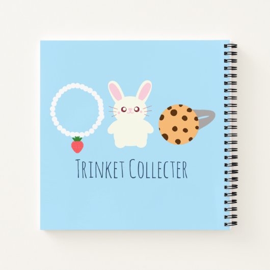 Schattige aardbeien Ketting, konijn en ring Notitieboek (Achterkant)