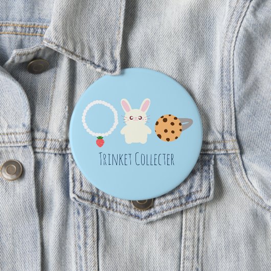 Schattige aardbeien Ketting, konijn en ring Ronde Button 4,0 Cm (In situ)