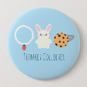 Schattige aardbeien Ketting, konijn en ring Ronde Button 4,0 Cm (Voorkant)