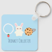 Schattige aardbeien Ketting, konijn en ring Sleutelhanger (Achterkant)