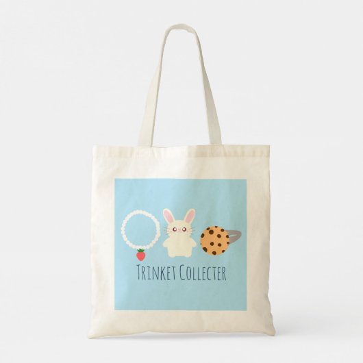 Schattige aardbeien Ketting, konijn en ring Tote Bag (Achterkant)