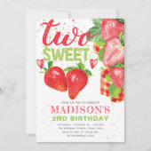 Schattige aardbeien thema 2e verjaardag kaart (Voorkant)