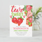 Schattige aardbeien thema 2e verjaardag kaart (Staand voorkant)