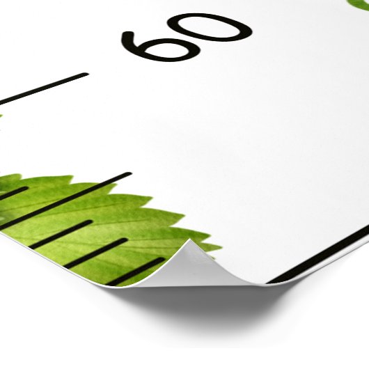 Schattige aardbeienpatroon met bladeren groeitabel poster (Hoek)