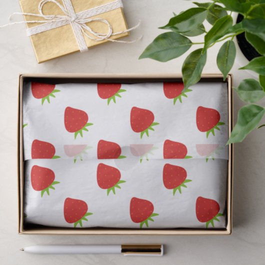 Schattige aardbeienpatroontissuepapier tissuepapier (Geschenk)