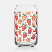 Schattige aardbeienroze patroon blikvorm glas (Voorkant)