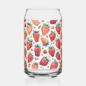 Schattige aardbeienroze patroon blikvorm glas (Achterkant)