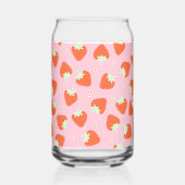 Schattige aardbeienroze patroon blikvorm glas (Achterkant)