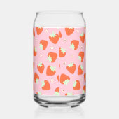 Schattige aardbeienroze patroon blikvorm glas (Rechts)
