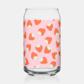 Schattige aardbeienroze patroon blikvorm glas (Links)