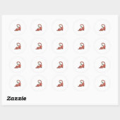 Schattige aardbeikat 🐈🍓 ronde sticker (Vel)