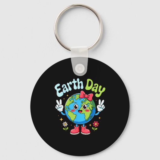 Schattige Aarde Dag 2026 Strik Red de Planeet Voor Sleutelhanger (Voorkant)