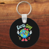 Schattige Aarde Dag 2026 Strik Red de Planeet Voor Sleutelhanger (Voorkant)