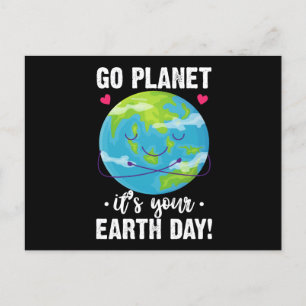Schattige Aarde Dag Ga Planeten Het Is Jouw Aarde  Briefkaart