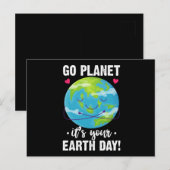 Schattige Aarde Dag Ga Planeten Het Is Jouw Aarde  Briefkaart (Voorkant / Achterkant)