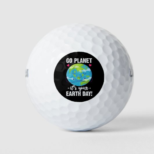 Schattige Aarde Dag Ga Planeten Het Is Jouw Aarde Golfballen (Voorkant)