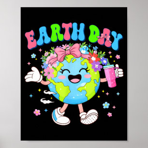 Schattige aarde dag planeet coquette milieu vrouwe poster