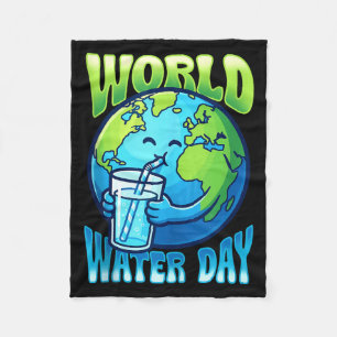 Schattige aarde drinkwater wereld waterdag fleece deken