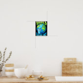 Schattige aarde drinkwater wereld waterdag poster (Keuken)