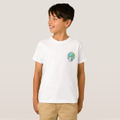 Schattige aarde knuffelt maan kinderen t-shirt (Voorkant volledig)