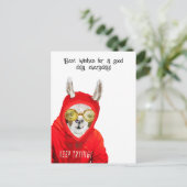 Schattige, aardige, leuke Mama Llama, Blijf Doorga Briefkaart (Staand voorkant)