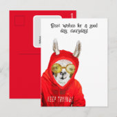 Schattige, aardige, leuke Mama Llama, blijf prober Briefkaart (Voorkant / Achterkant)